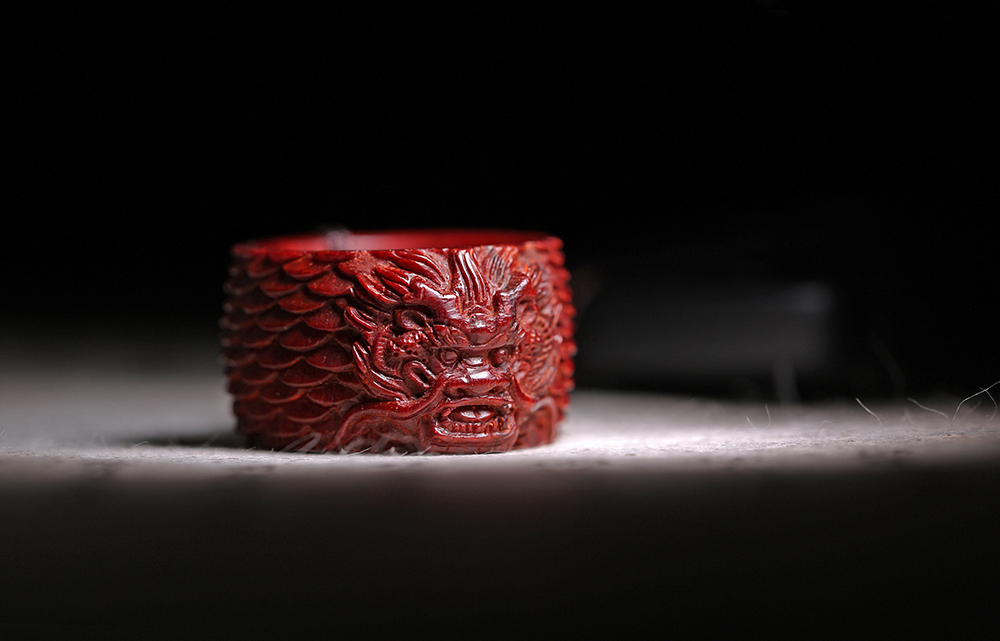 小叶紫檀祥龙扳指男女款手作木戒手环文玩木扳指汽车钥匙扣吊坠