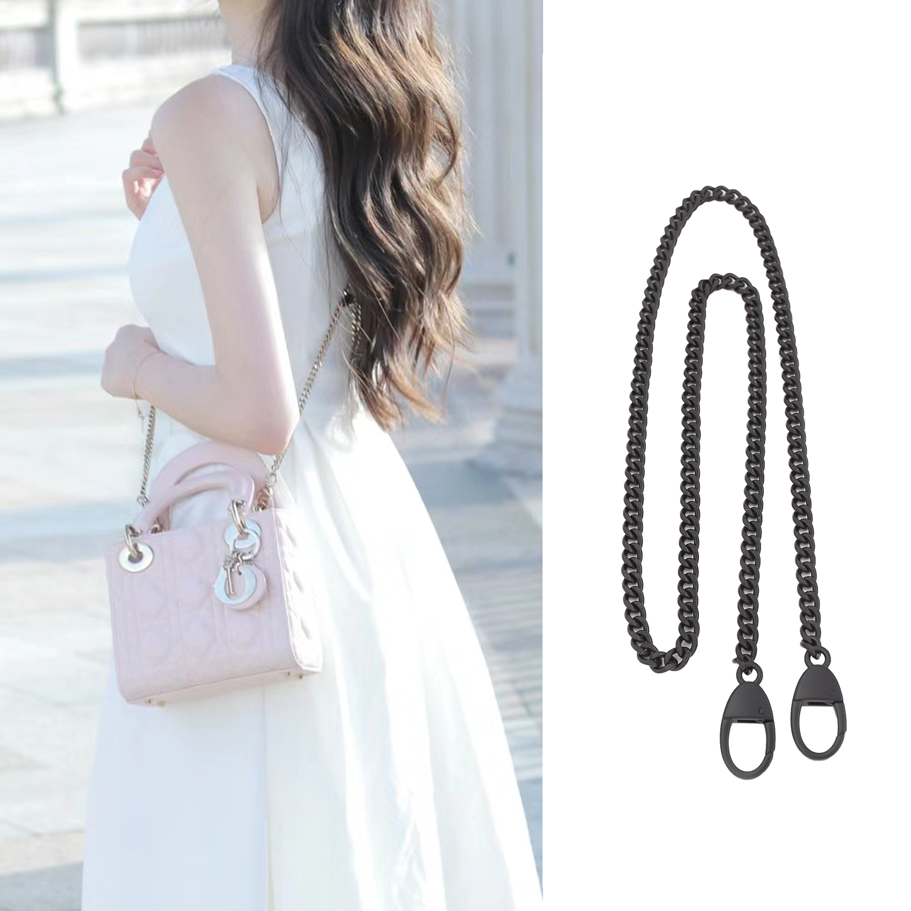 适用dior戴妃包链条肩带替换迪奥三格四格包带配件包链子单买斜跨