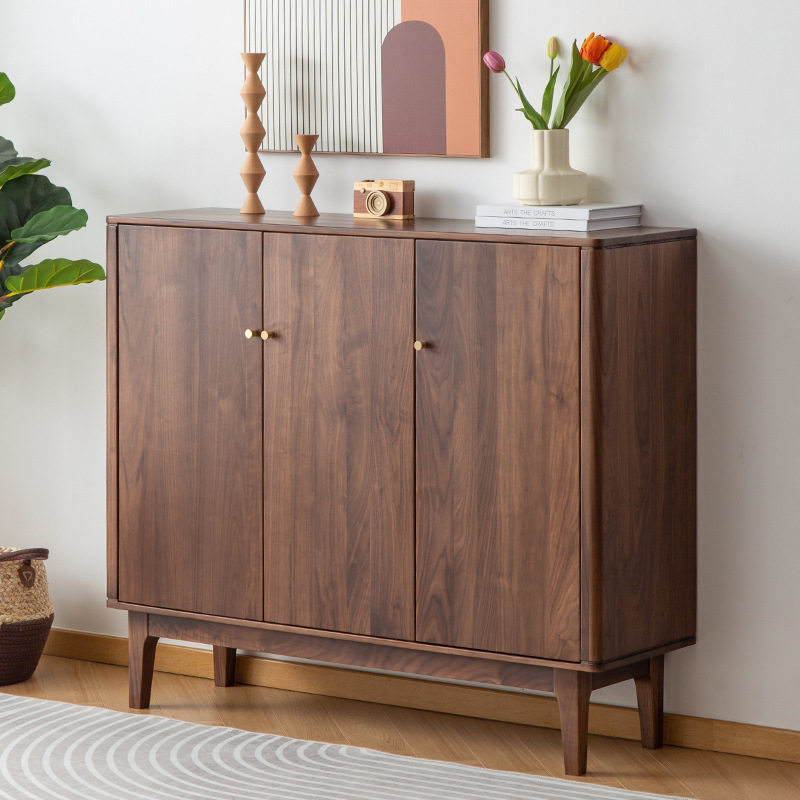 北美黑胡桃木鞋柜家用简约纯实木入户玄关柜大容量储物柜收纳柜,电子元器件市场,电线扎带/束线带,淘宝优惠券,粉丝福利购,淘宝优惠卷