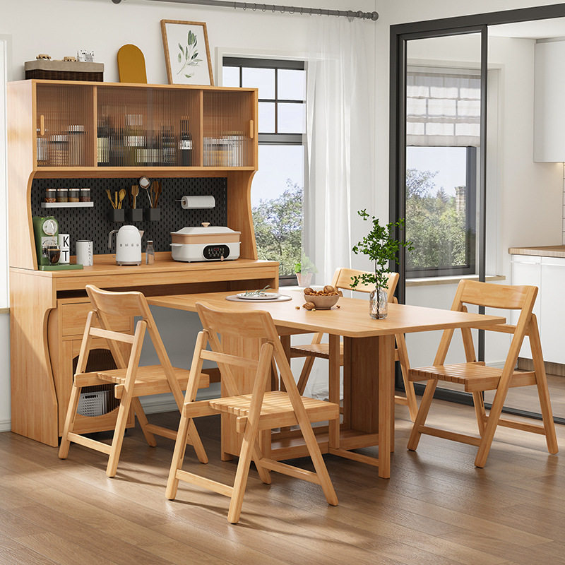 折叠餐桌小户型全实木餐边柜餐桌一体家用多功能靠墙储物收纳柜,电子元器件市场,电线扎带/束线带,淘宝优惠券,粉丝福利购,淘宝优惠卷
