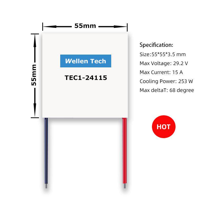 工业仪器设备散热温差片55*55mm半导体制冷片TEC1-24115、29V15A