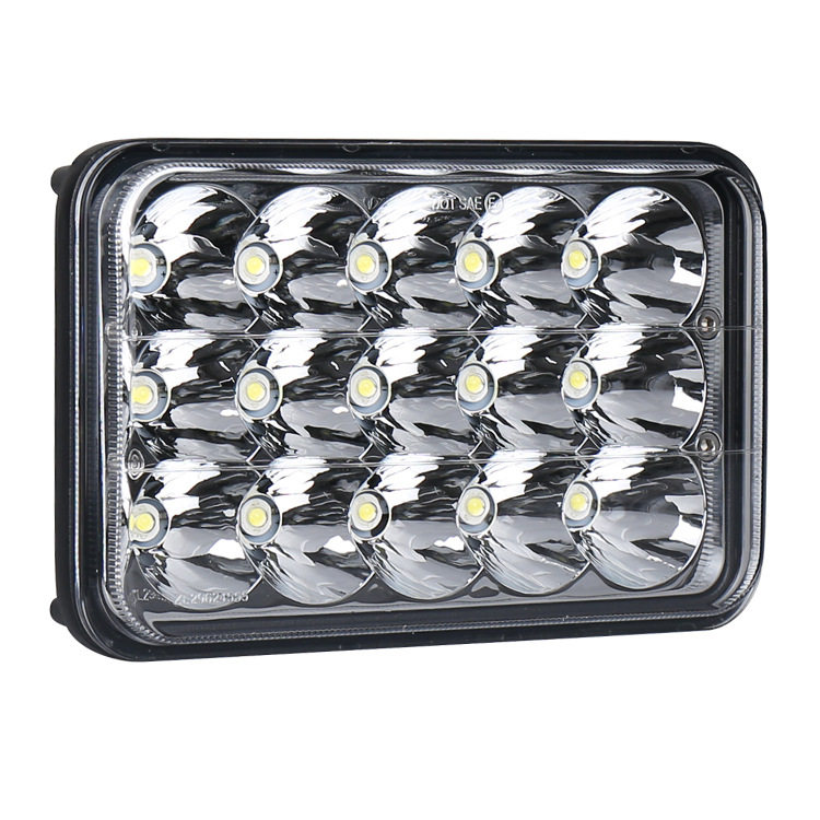 厂家直销5寸LED方灯45W远近光一体4X6 5X6卡车越野车改装前大灯