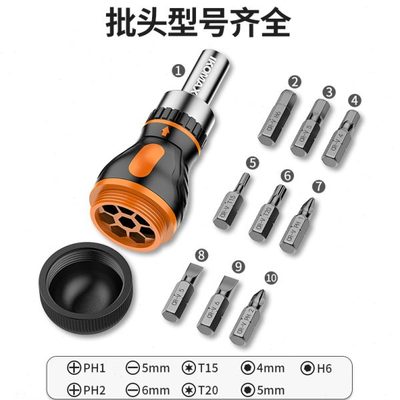 棘轮螺丝刀套装家用高硬度两用十字一字平头小起子改锥梅花螺丝批