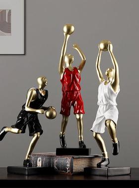 篮球摆件创意简约现代运动雕塑家居玄关酒架男孩卧室足球装饰品