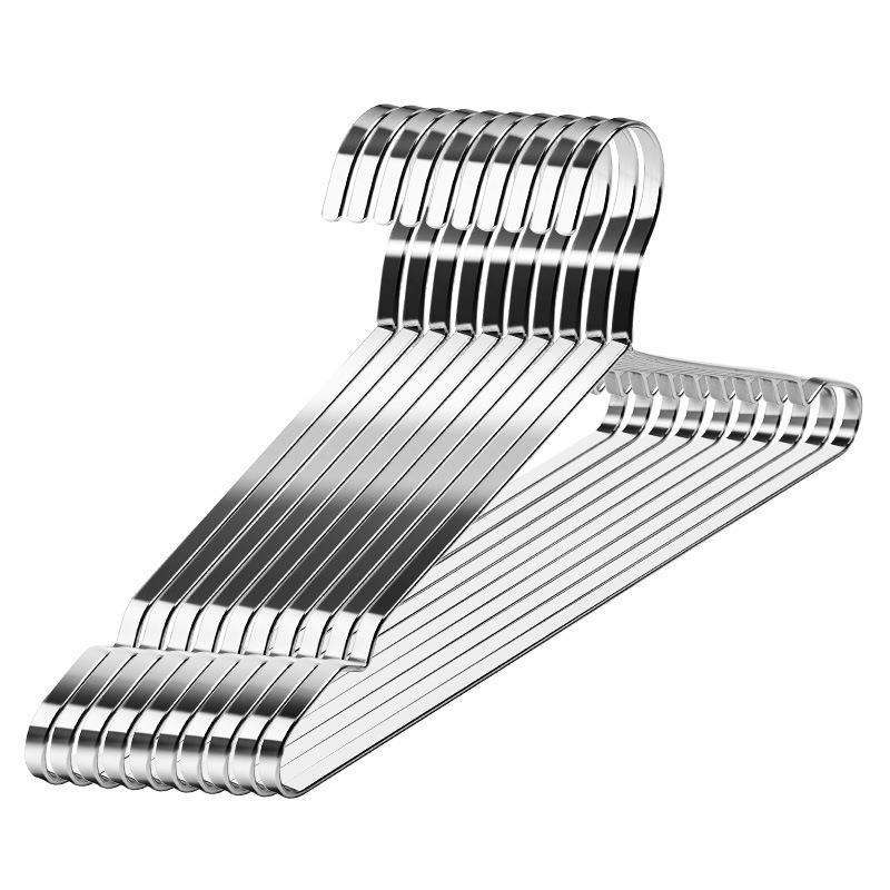 8mm加宽不锈钢衣架扁方形家用挂衣架子晾晒
