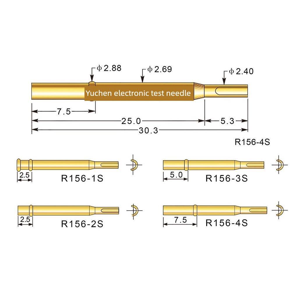 华荣2.7针套R156-4S 3S 2S华荣探针座P156注射器P156针套镀金