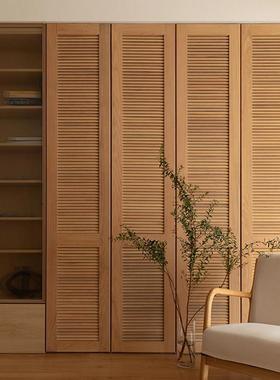 实木百叶窗定制椴木透气窗通风隔热活动百叶折叠门推拉门移门隔断