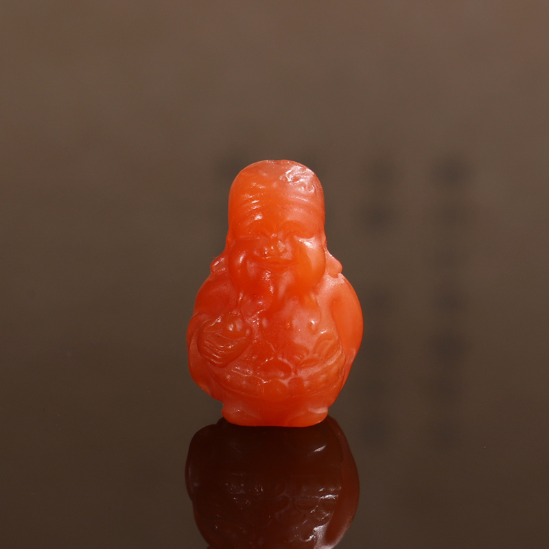 正品保山南红财神到精工雕刻上下天地孔 手链搭配吊坠通用CS13号