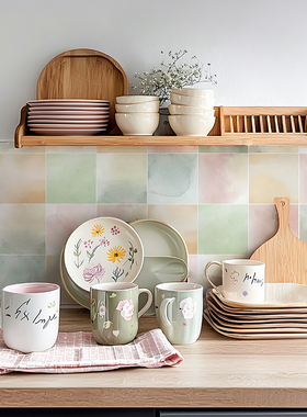 Monet莫奈多巴胺厨房防油贴纸厕所瓷砖贴纸防水墙面翻新装饰贴