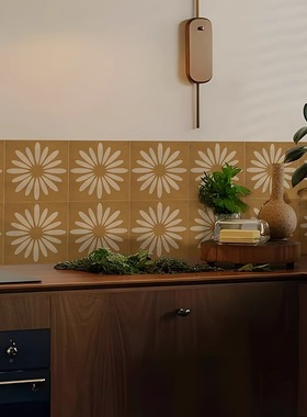 春日迟迟丨法式复古瓷砖贴纸厨房卫生间翻新贴纸中古风格房间遮丑