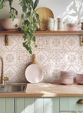 Sonnet |法式复古厨房墙面防油贴纸摩洛哥花砖墙贴防水卫生间装饰