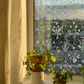 窗户玻璃贴纸法式 饰 复古高级感静电窗花贴膜卧室客厅飘窗贴画装