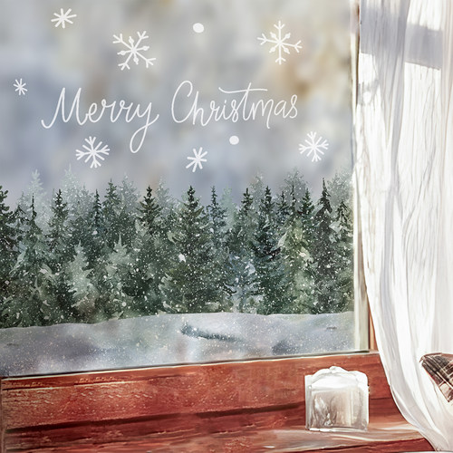 2025圣诞节玻璃贴纸装饰