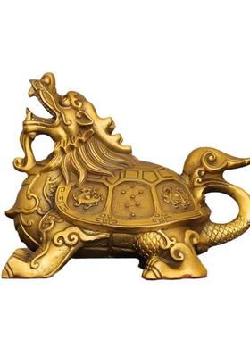 四象龙龟摆件全铜四方神兽龙龟福禄四灵龙头龟黄铜七星四纹神霸下