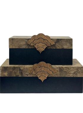 新中式侘寂风收纳盒首饰盒简约高级感设计师款家居软装饰品摆件