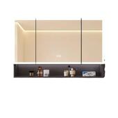 太空铝浴室智能镜柜卫生间单独镜子带LED灯收纳带置物架