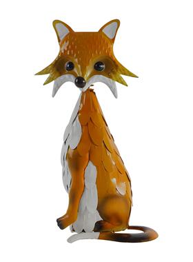 欧式狐狸落地摆件创意户外铁艺雕塑花园庭院装饰品铁质狐狸工艺品