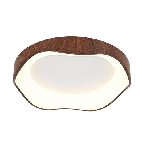 中古风卧室灯高档大气复古客厅侘寂风胡桃木色护眼书房间吸顶灯具