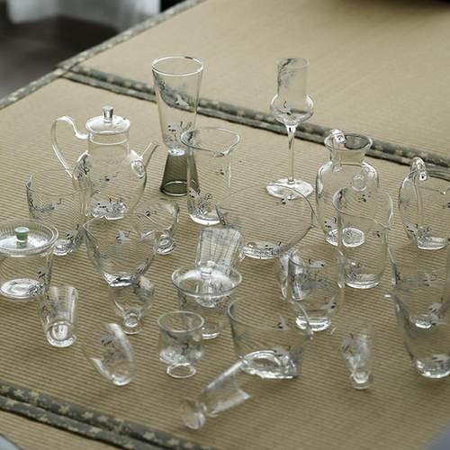 松鹤耐热玻璃公道杯禅意匀杯功夫茶具分茶器茶海茶道配件