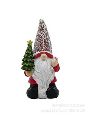圣诞节地精摆件家居桌面庭院节日氛围装饰树脂工艺小矮人雕像摆件