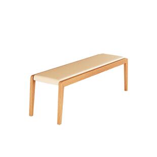 米阿巴白蜡木长凳诧寂风奶油系小户型长凳子带软包长条凳子实木