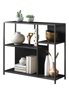 北欧铁艺置物架落地客厅家用多层矮书架靠墙简约办公室收纳陈列架