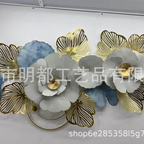 铁艺工艺品创意壁挂北欧风格客厅沙发背景墙饰玄关装饰金色镜