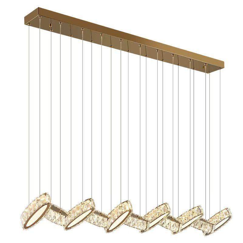 新款现代简约长条水晶吊灯轻奢餐厅吊灯饭厅餐桌灯前台吧台吊灯具,家装灯饰光源,智能吊灯,淘宝优惠券,粉丝福利购,淘宝优惠卷