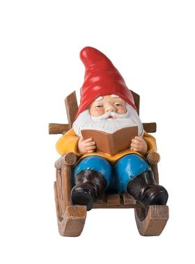 新款躺椅看书地精摆件休闲家居桌面侏儒小矮人树脂工艺品装饰