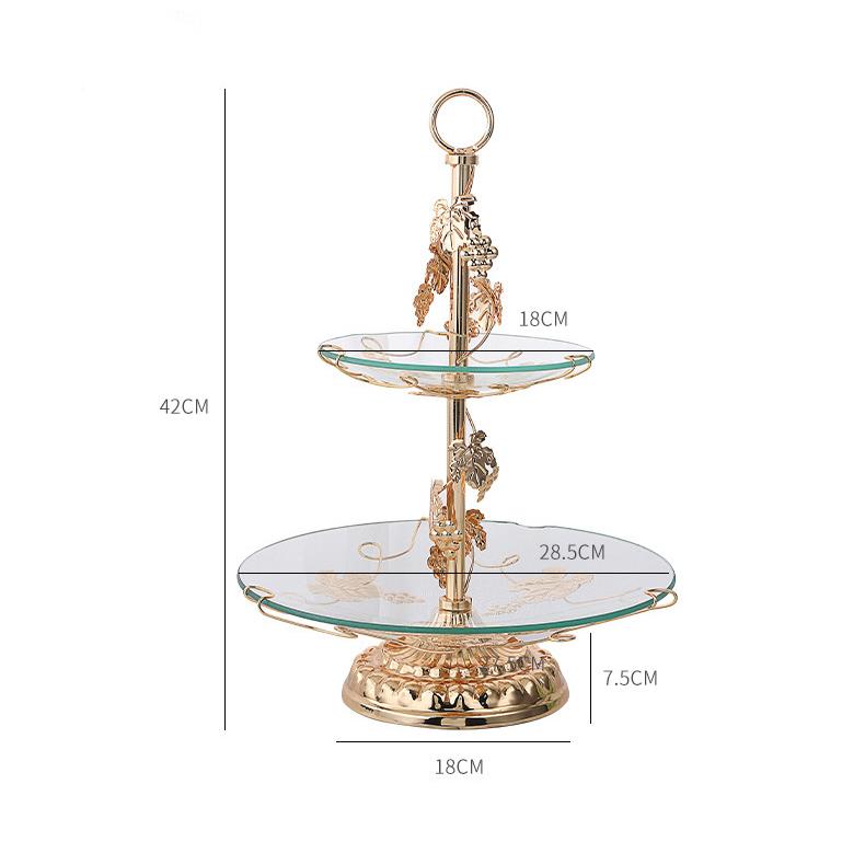 2020新欧式古典风晶YYO莹款璃水果复古轻奢甜品玻糕盘点装饰盘