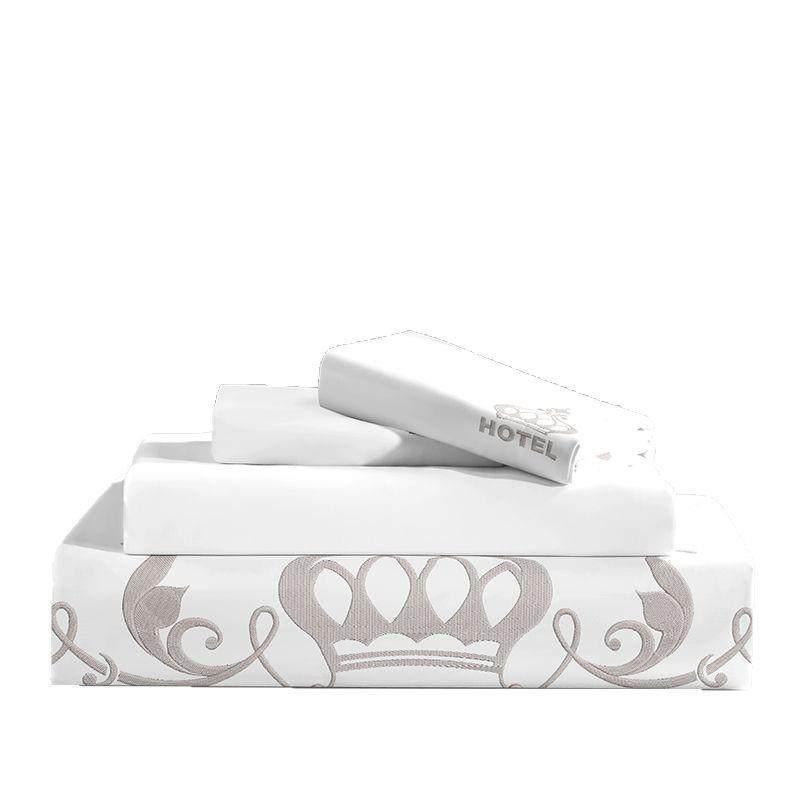 民宿床上四件套酒店布草全套宾馆刺绣被子被褥七件套含被芯整套,床上用品,酒店床品套件,淘宝优惠券,粉丝福利购,淘宝优惠卷