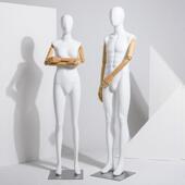 全身哑白模特道具女情侣款 店橱窗展示架实木手假人体男模特架 服装