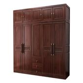 乌金木新中式 全实木原木衣柜卧室家用三四五对开门储物柜工厂直