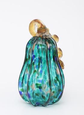 纯手工玻璃南瓜摆件田园风彩色南瓜摆件万圣节装饰热销