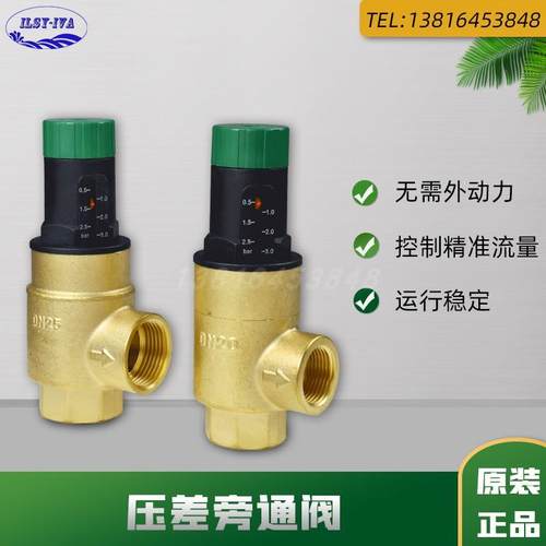 自力式可视调节压差旁通阀黄铜内螺纹空调风机地暖水利平衡阀DN20