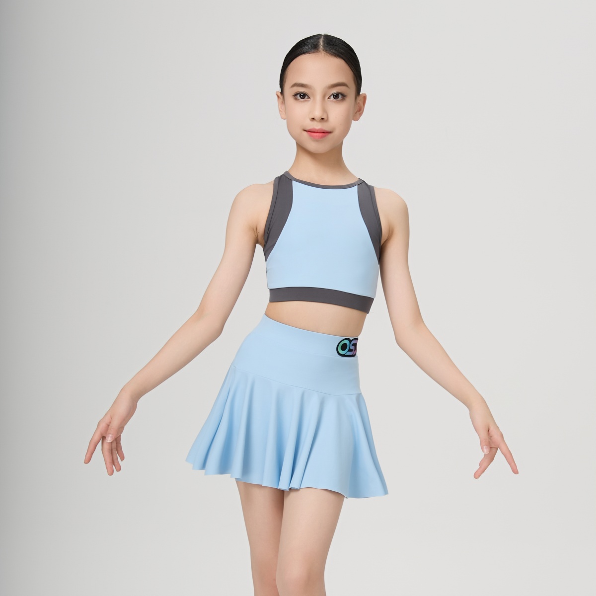 OSD拉丁舞服女童夏季儿童背心练功服套装意大利面料练习舞蹈服