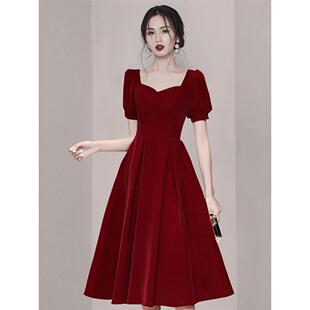红色小个子敬酒服2025新款新娘高级感轻奢夏天婚礼晚礼服夏季孕妇