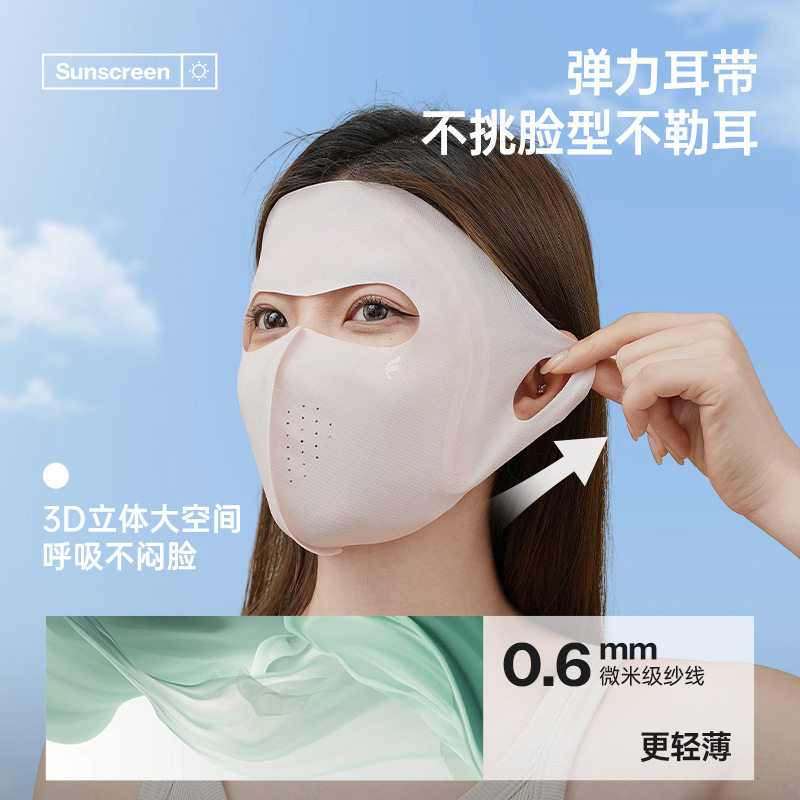 防晒面罩全脸防紫外线女高颜值夏骑行遮阳口罩防护透气冰丝脸基尼