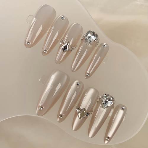 可拆卸穿戴定制高级冰透猫眼美甲