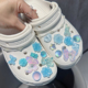饰扣高级感智必星鞋 花适配crocs卡骆驰装 扣 配饰鞋 仙女蓝花洞洞鞋