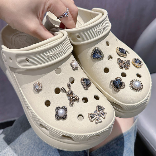 洞洞鞋配饰crocs蝴蝶金属diy鞋花