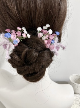 女童森系满天星花束发夹刘亦菲款