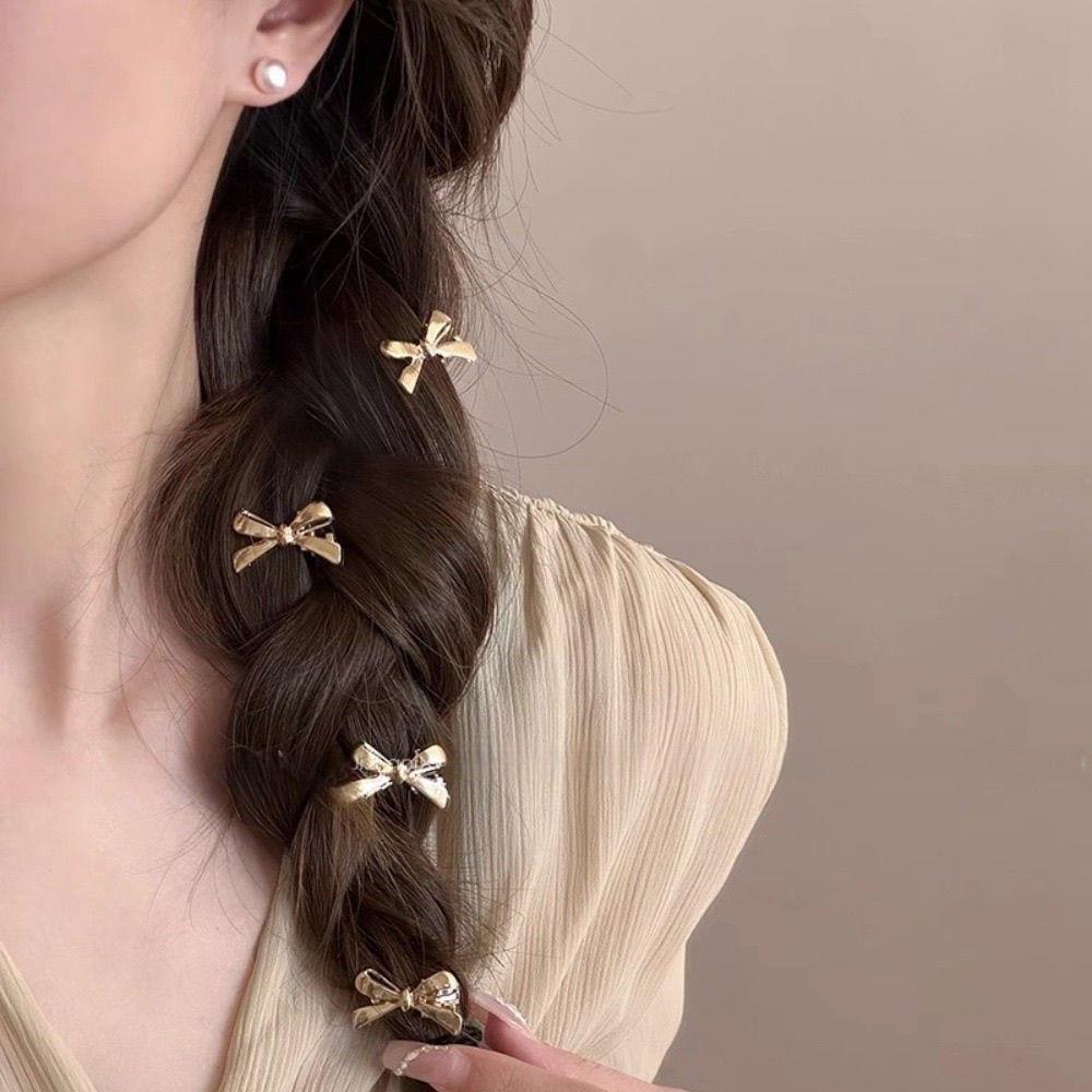 ins蝴蝶结发夹甜酷少女小号刘海夹发发卡碎发侧边夹子鸭嘴饰品