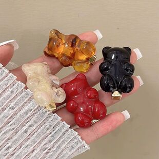 小熊软糖边夹女侧边高级感发夹2025年新款高端鸭嘴夹刘海夹子头饰