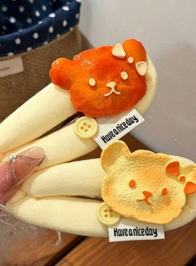 超萌橘皮小熊卡通刘海夹