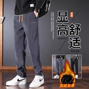 意大利雪尼尔休闲裤男士冬季灯芯绒裤子男宽松运动加绒加厚卫裤冬