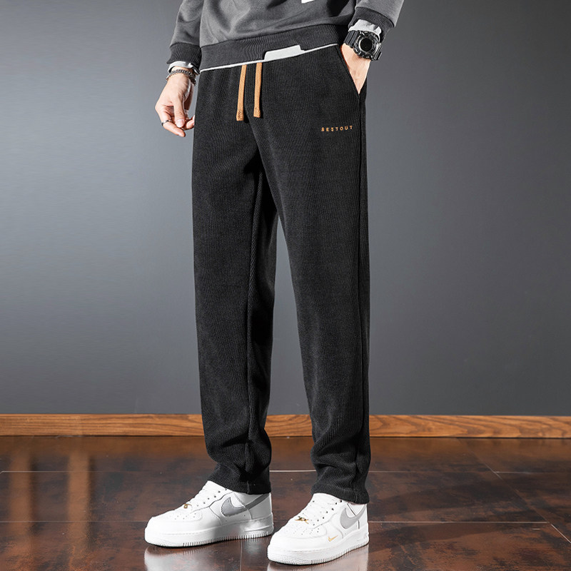 意大利秋冬休闲裤男宽松加绒加厚男裤子直筒裤松紧腰百搭运动裤子,男装,休闲裤,淘宝优惠券,粉丝福利购,淘宝优惠卷