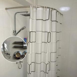 海之巅浴帘杆弧形杆不锈钢浴室杆浴室转角拐角弧形弯浴杆浴帘套装