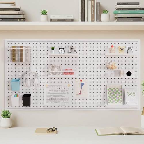 圆孔洞洞板置物架免打孔墙上饰品展示架学习书桌整理收纳宿舍隔板