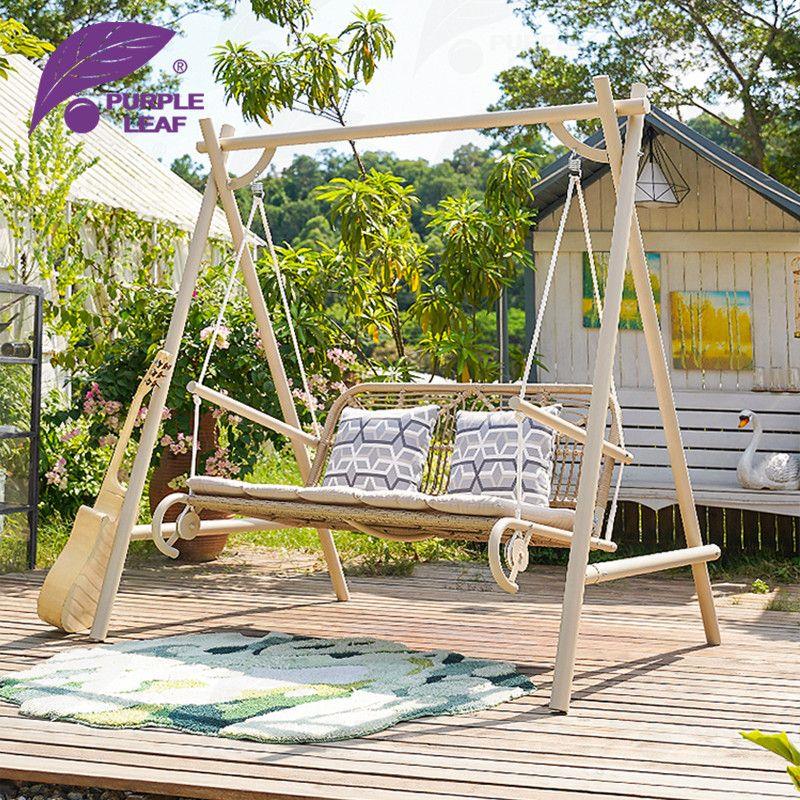 秋千吊椅户外庭院荡秋千室外双人吊床小院网红花园民宿草坪秋千椅